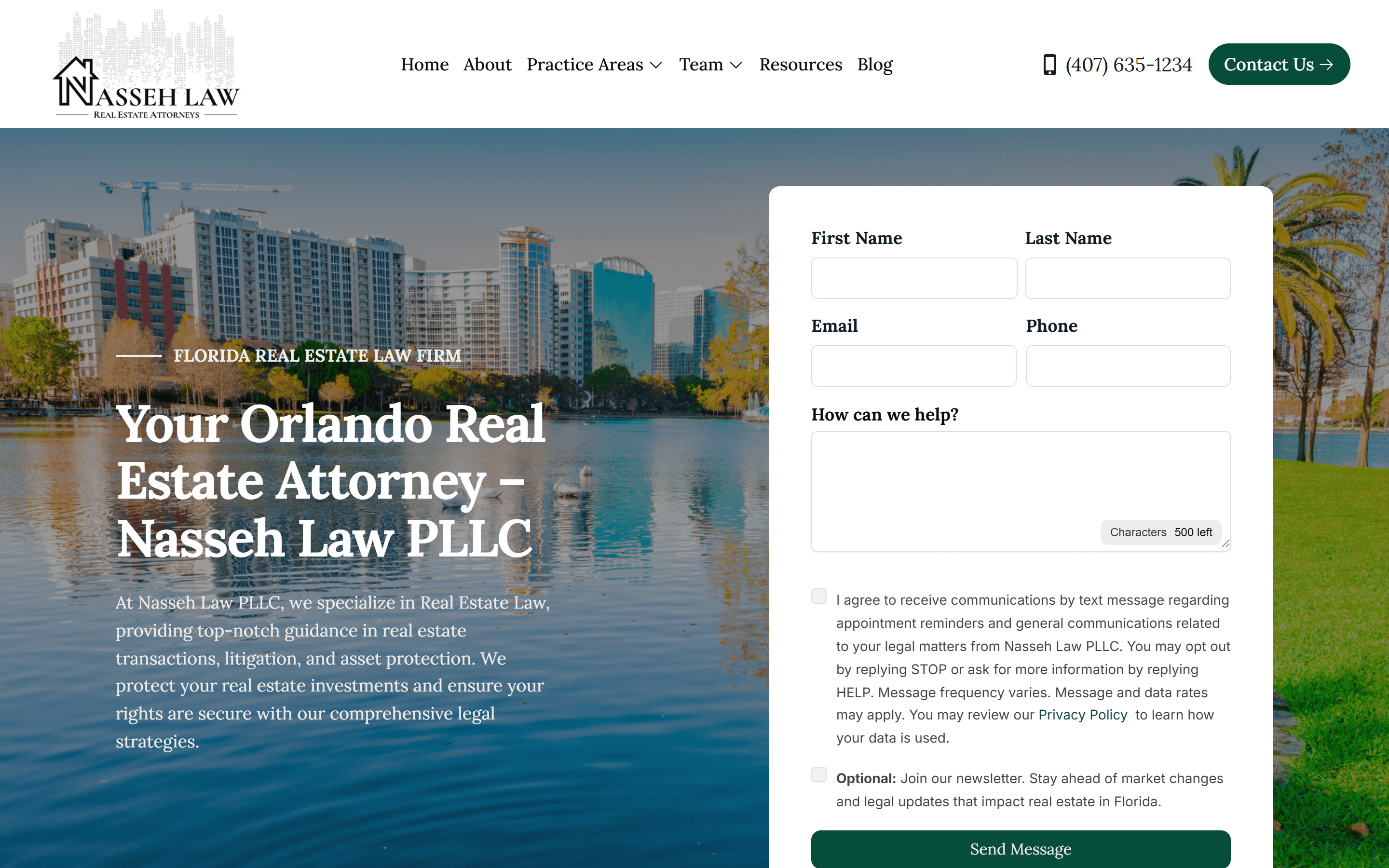Nasseh Law PLLC website screenshot