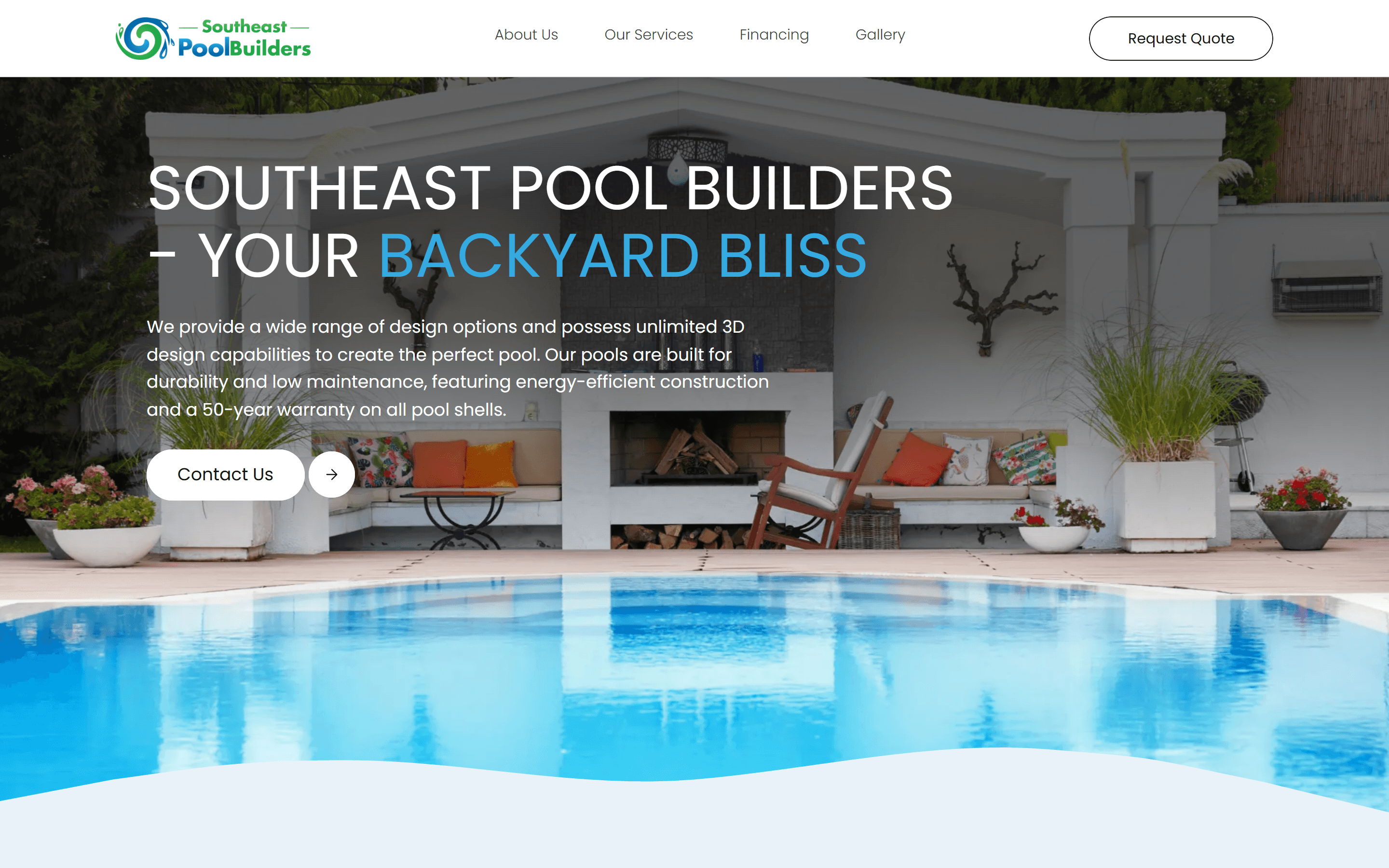 Southeast Pool Builders website screenshot