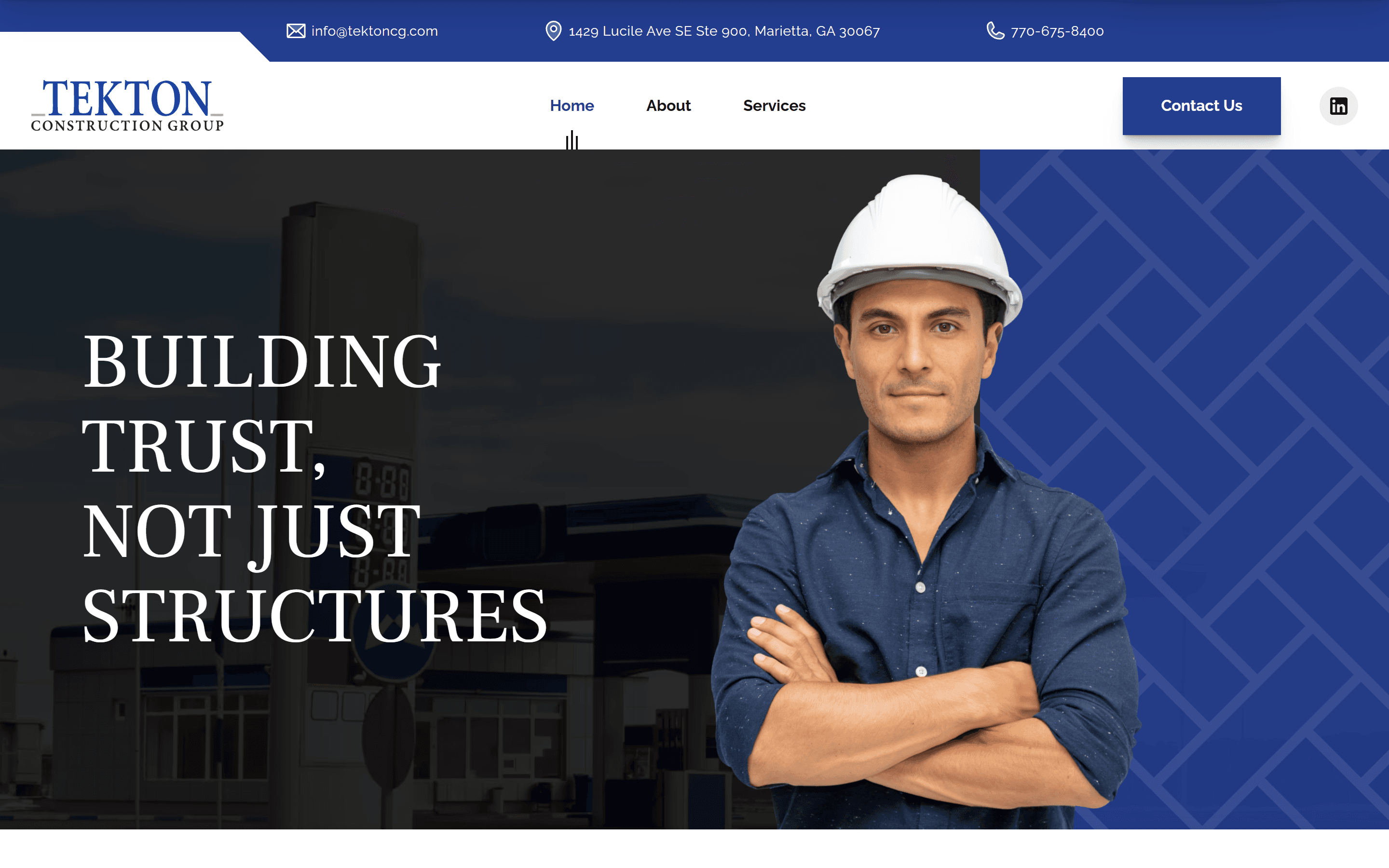Tekton CG website screenshot
